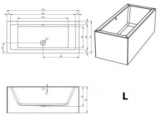 Акриловая ванна Riho Lugo Plug and Play B132016005 L 170х75см белый
